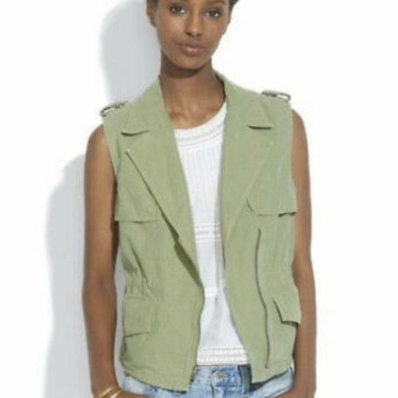 Madewell | Women's Small Green Safari Utility Vest (Size Small) - Picture 2 of 16
